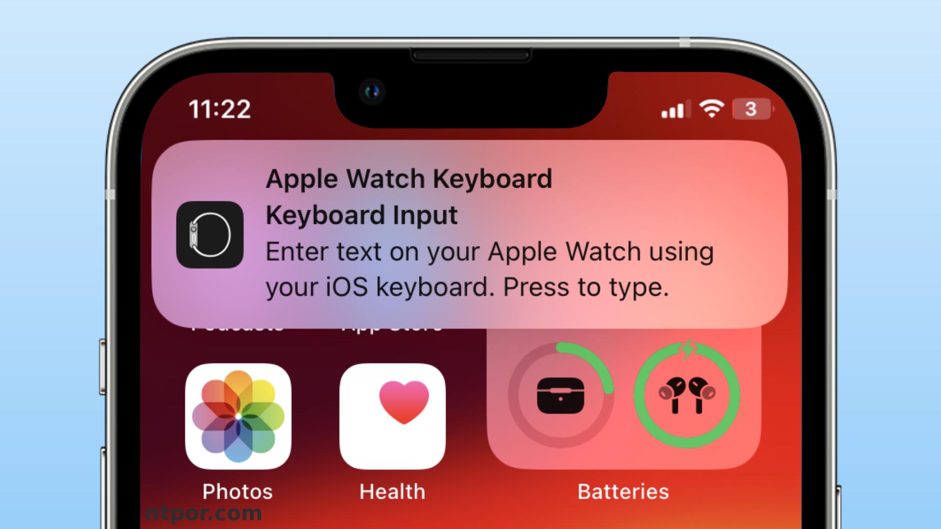 Apple watch keyboard notification