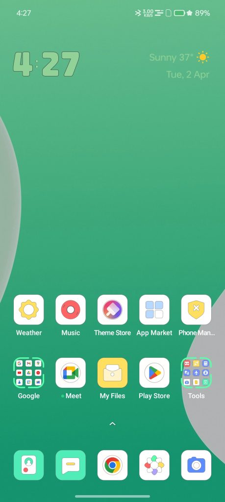 Pastel OS theme home screen screenshot